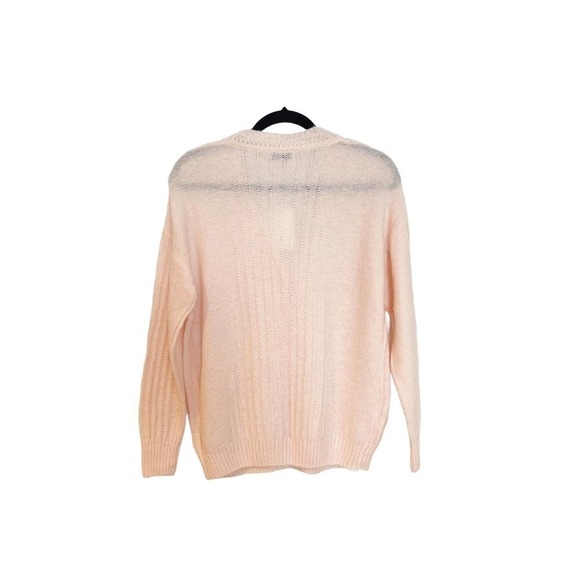 New FRNCH Paris Pink Laeila Pointelle Long Sleeve Button-Front Cardigan Size S - Picture 7 of 13